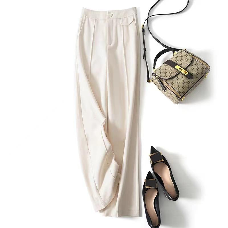 Rovné kalhoty, volné, vše v jednom, s vysokým pasem, široké zeštíhlující kalhoty