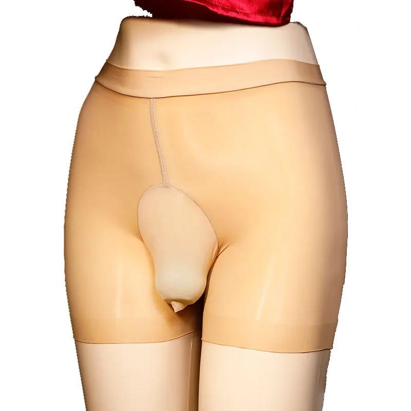 Men Shiny Boxers Open Closed Sheath Underwear Stockings Sexy Men'S Seamless Sheer Ultra Thin Boxer Briefs Pantyhose Underwear
