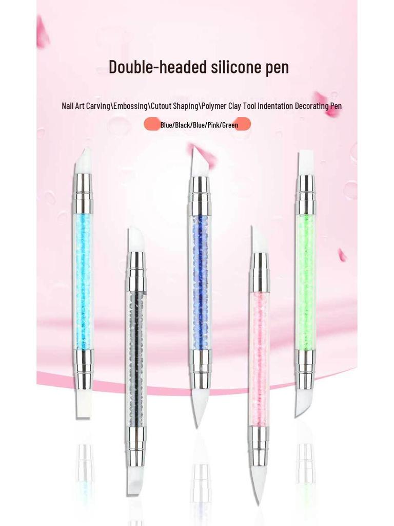 Double-Headed Nail Art Silicone Embossing & Carving Pen Set