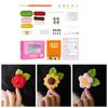 Flower Brooch DIY Crochet Starter Kits with Yarn Crochet Hook Needle Knitting Marker Knitting Marker Material Accessory