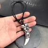 Original Retro Tribal Men and Women Couple Necklace Trendy Personality Eagle Ivory Horn Domineering Pendant Versatile Accessories