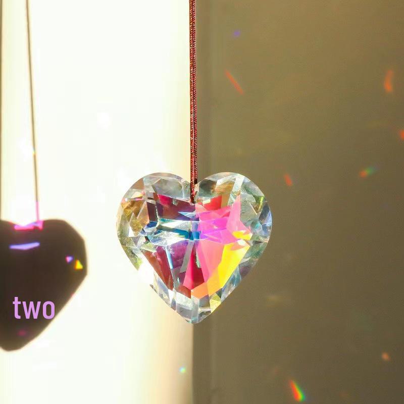 Colorful Love Crystal Sun Catcher Prism Ornament - Car or Living Room Decoration, Perfect Gift for Girlfriend