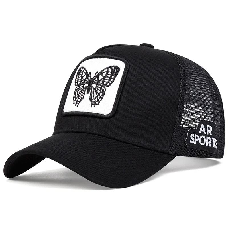 

Butterfly Embroidered Baseball Cap Hip Hop Hat Adjustable Fashion Men Women Summer Breathable Mesh Caps Casual Sun Hat Dad Hats