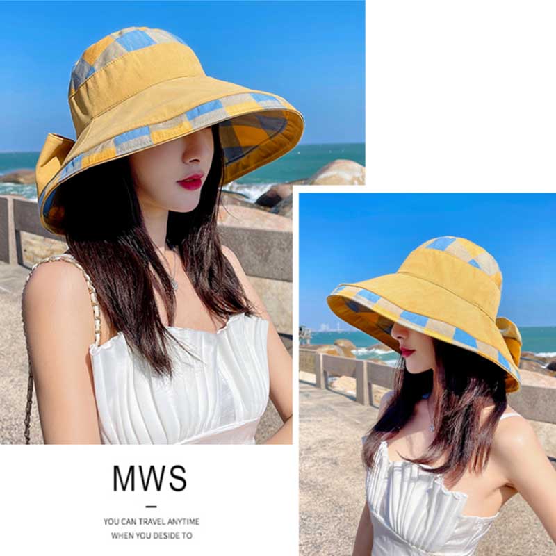 Beokeuioe Cappello da sole pieghevole per donna, a tesa larga, protezione UV, da pesca, da spiaggia, per giardinaggio, viaggi, escursioni, pesca