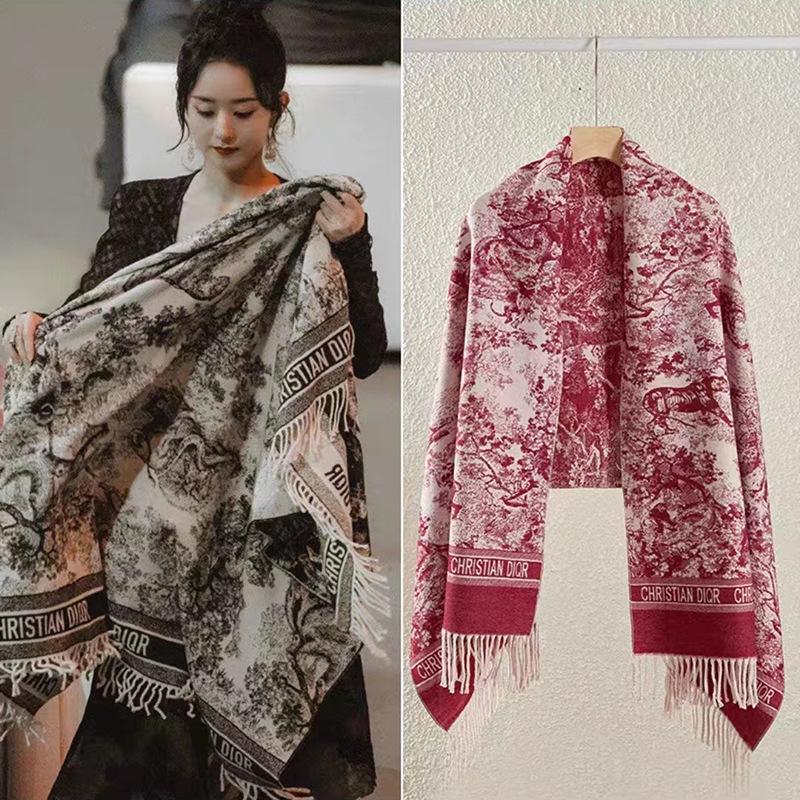 Winter-Imitat-Kaschmirschal Damen Herbst- und Winter-verdickter Fransen-Schal Zweifach verwendbar Warm und vielseitig