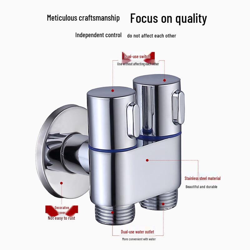 Larsd Stainless Steel Dual Outlet Angle Valve