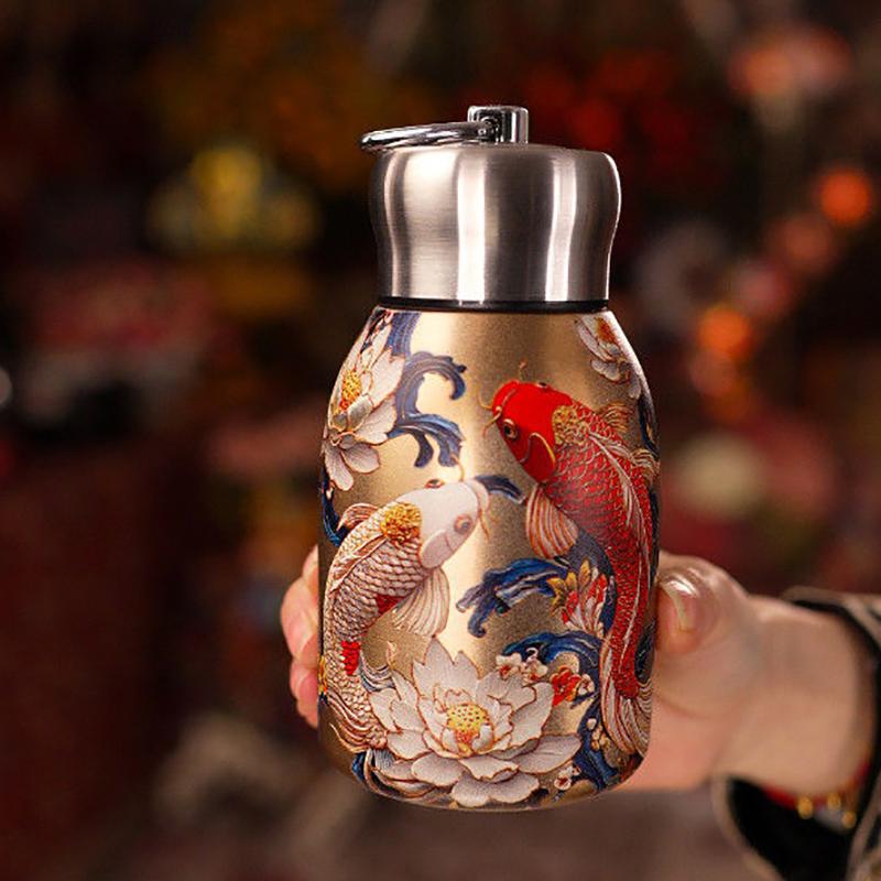 Tragbare Edelstahl-Isolierbecher Verdickt 300ml Kaffeetasse Auslaufsicher Mini-Wasserflasche Für Outdoor-Reisen Büro