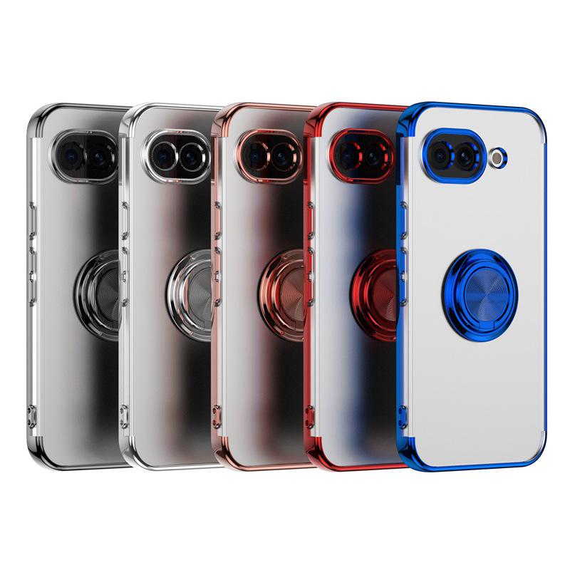 Coque Magnétique Transparente Résistante aux Rayures pour Google Pixel 9A avec Support Anneau pour Doigt