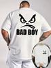 Summer New Mens Casual Tshirt with Threaded Round Neck Short Sleeved Top Printed on Both Front and Back Sides