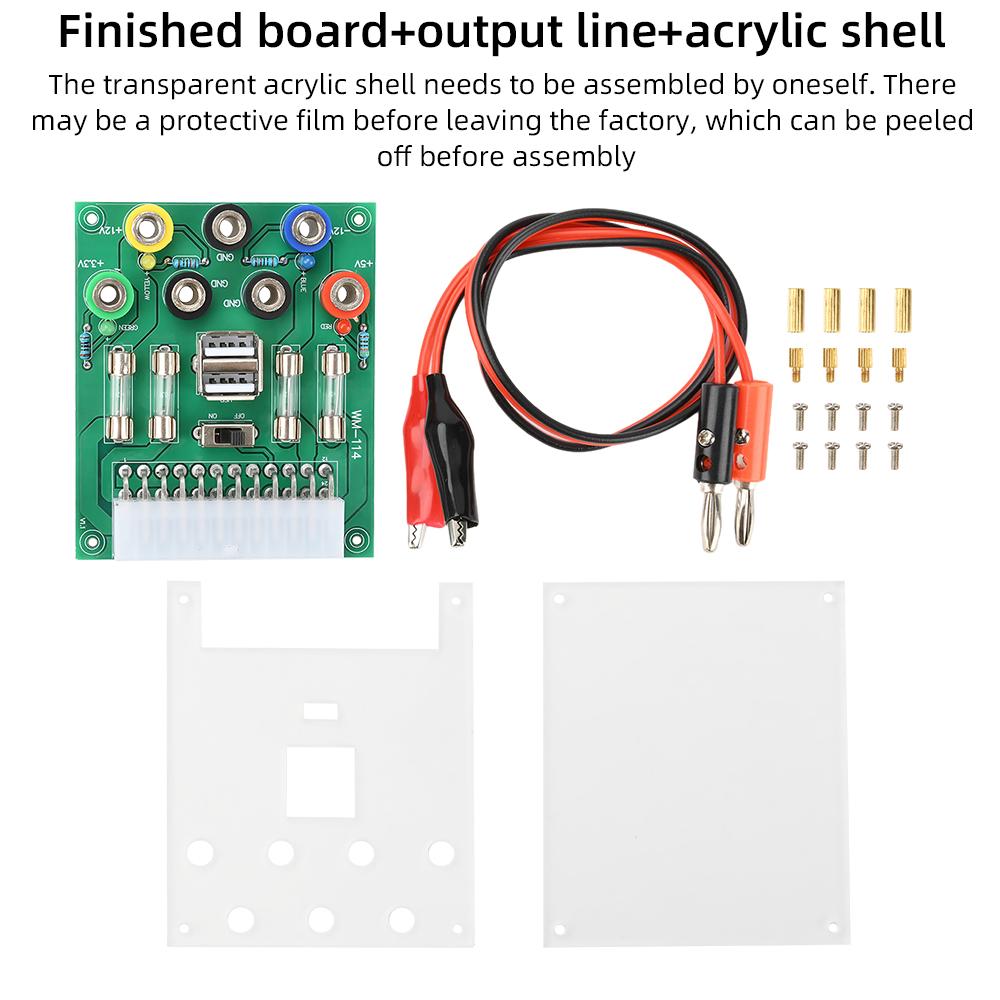 ATX 20Pin/24Pin Power Adapter Module 4-color LED Display Desktop Computer Power Transfer Circuit Board with 4.0mm Banana Socket