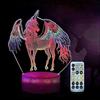 2025 Justup Unicorn Night Light 3d Night Light With Remote Smart Touch Led Three-colorful Changing 3d Illusion Lamp --- Unicorn