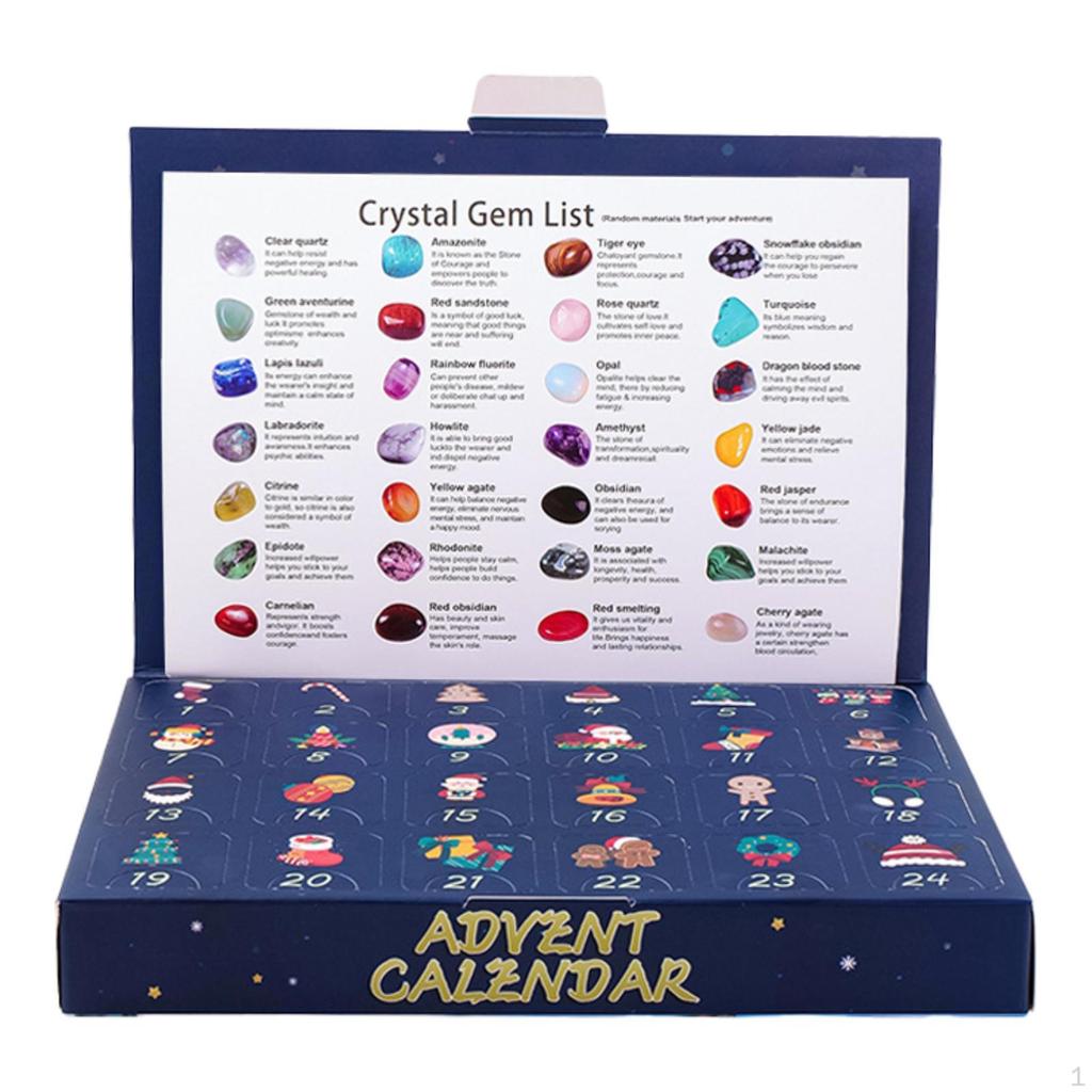 Xmas Advent Calendar with 24 Stones Gift for Kids Adults Children
