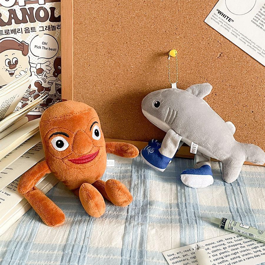 Bigfoot Shark Doll Shanhai Jing Doll Pendant Plush Toy Bag Hanging Ornament Wooden Stick Man Doll