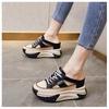 Baotou mezze pantofole tacco scavato senza tacco scarpe pigre aumento altezza interna pantofole fresche suola esterna spessa pelle morbida traspiranti scarpe da donna a