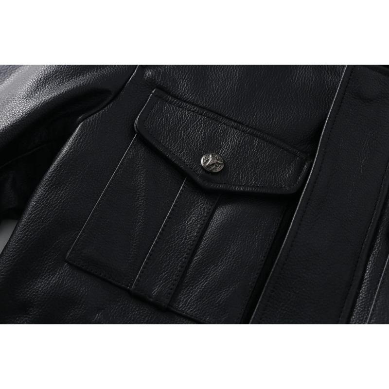 Chinese Size Men Genuine Leather Jacket Natural Cowhide Men's Leather Coat Male Leather Clothing Autumn Spring