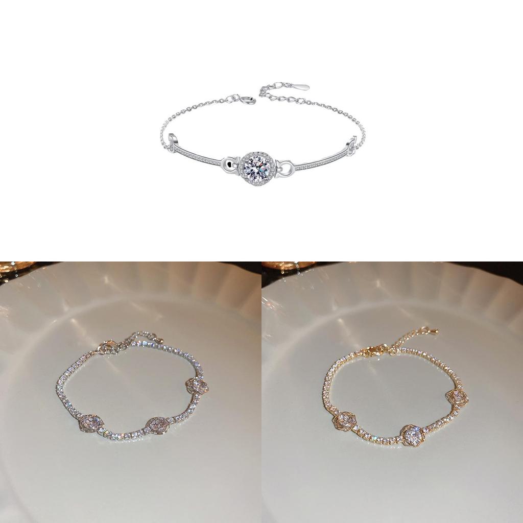 Fashionable Zircon Floral Bracelet In Gold Silver For Womens Casual And Formal Outfits