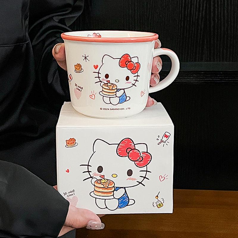 Завтрашняя кружка Sanrio с мерной шкалой, детская молочная кружка, стакан для питья, креативная керамическая кружка 340ml