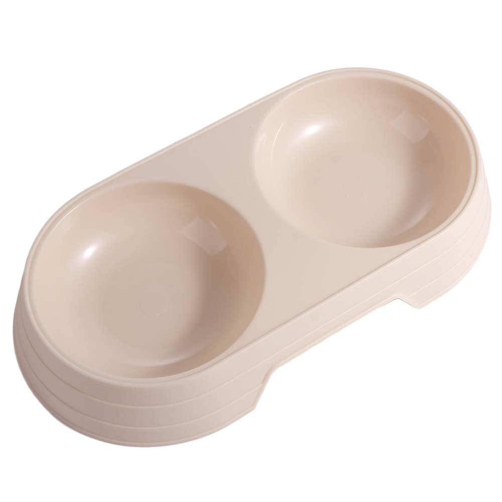 Practical Plastic Pet Accessories Durable Portable Cat Drinking Bowl Cat Double Bowl Cat Feeding Bowl Dog Food Tray