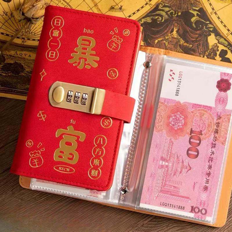 New Password Cash Storage Book Large Capacity 10000 Yuan Money Organizer New Style Bill Record Keeper Saving Folder Savings Book