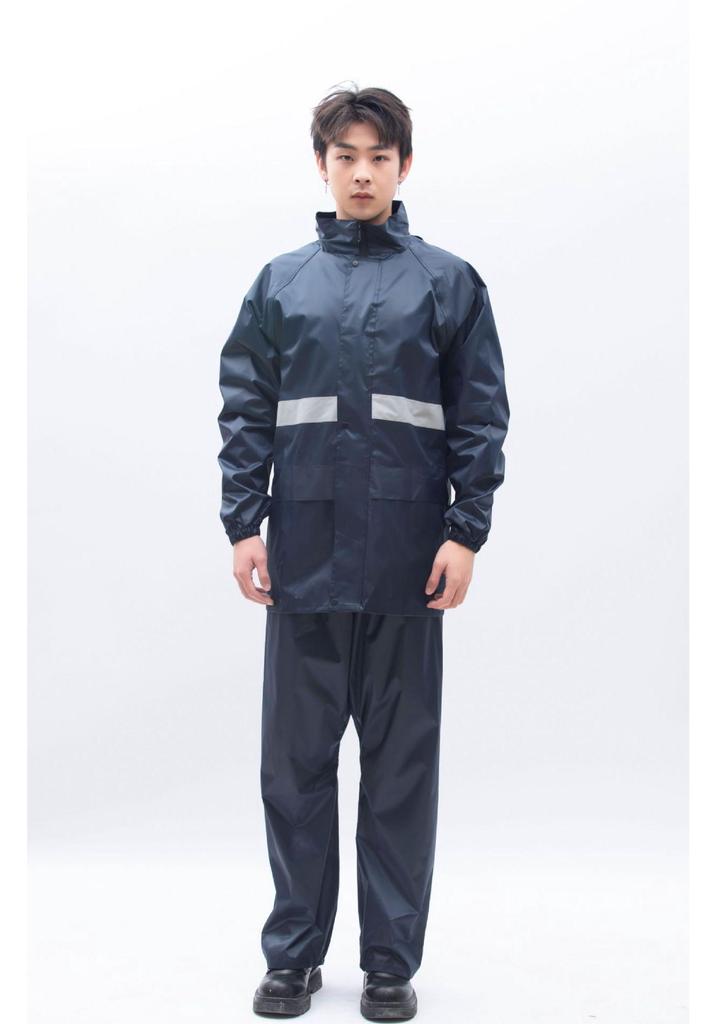 Reflective Raincoat and Pants Set for Electric Motorcycle Riding