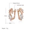 Shiny Rhombus Natural Zircon English Earrings For Women  Rose Gold Color Crystal Flower Daily Vintage Jewelry