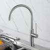 Brushed Gold 304 Stainless Steel Kitchen Sink Faucet Single Handle Cold and Hot Mixer Sink Tap Gun Gray Deck Mounted Basin Tap