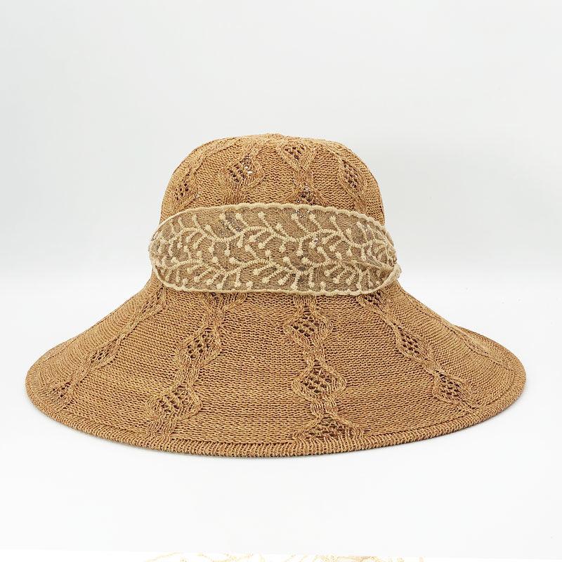 Neuer einfacher faltbarer Reiseurlaub Sonnenschutz Strand Fischerhut Strohhut Damen Sommer Sonnenschutzhut