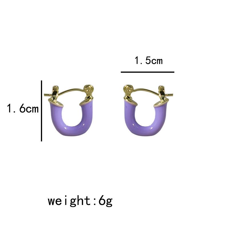 Vintage U-shaped Earrings with French Style and Exquisite Letter Ear Buckles