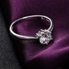 TikTok Kuaishou Hot Sale: Classic Six-Claw Open Ring, Imitation Moissanite Diamond Wedding Ring for Women.
