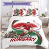 Set Biancheria da Letto Stampata Calcio Ungheria 3 Pezzi Copriletto Traspirante Accogliente come Regalo per Inaugurazione Casa o Festa