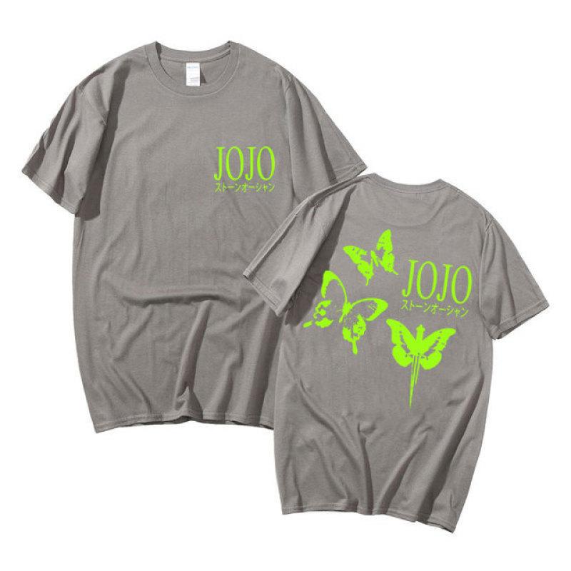 Anime JoJo Bizarre Adventure Stone Ocean Graphic Tee Shirt Unisex Unisexga Harajuku Tshirt Unisex Green Butterfly Graphic Couple Tees