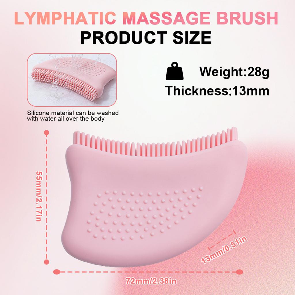New Lymphatic Face Brush - Dry Brushing Face Massager For Lymphatic Drainage, Chin & Jawline Sculpting - Ergonomic Skin Fit Design To Reduce Puffiness
