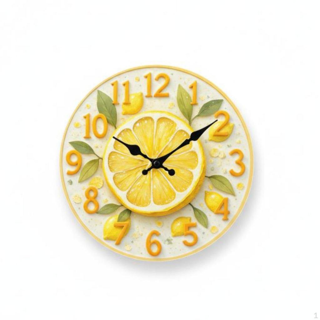 3D Illusion Wall Clock Quiet Mechanism Fruit Theme NonClicking Noise Ing Home Decor for Gift