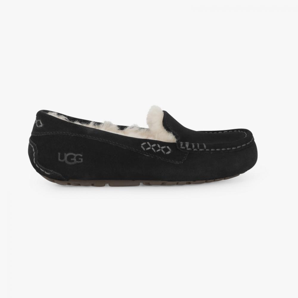 Ugg 1106878 Blk Ansley Black Moccasine Flat Shoes