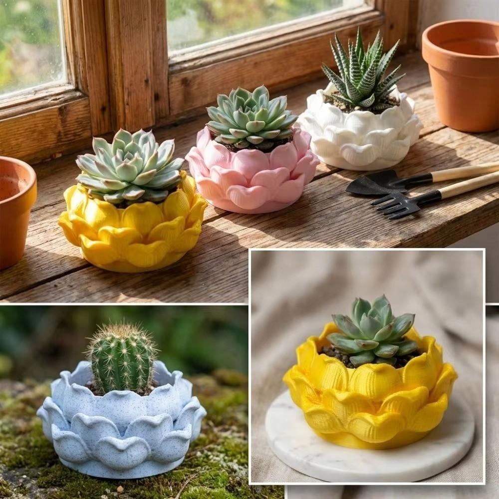 With Drainage Hole Plastic Nursery Pots 3D Printed Jewelry Storage Box Succulent Plant Pot Yard