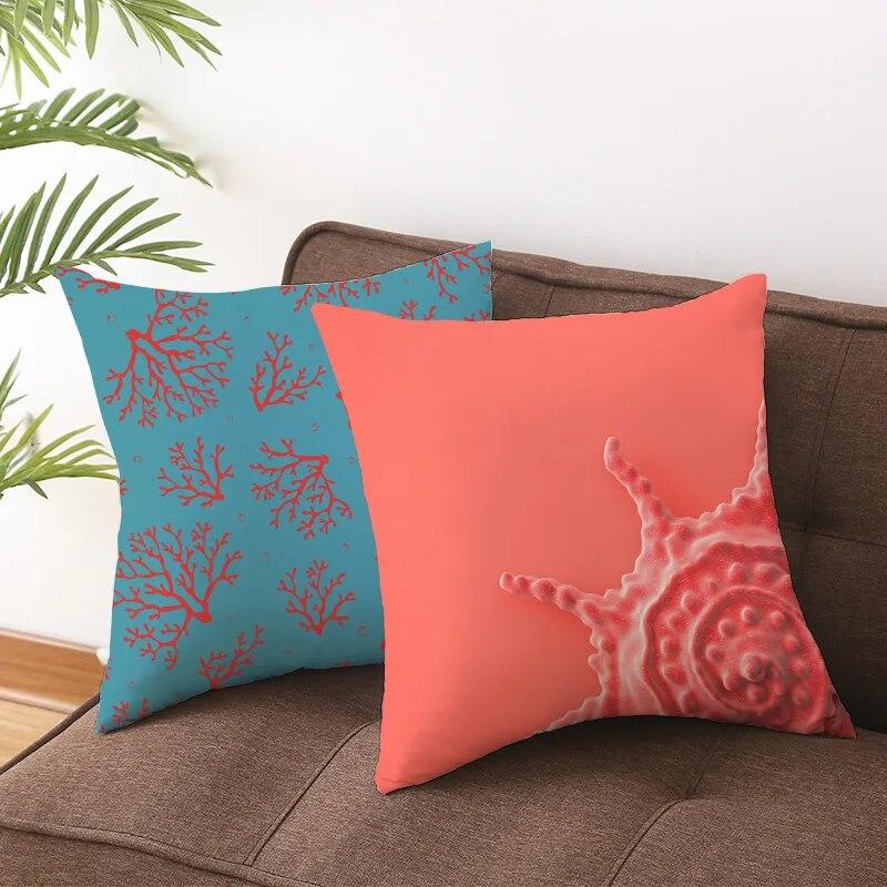 Living Coral Pillow Case   Peach Home Throw  Cover Cushion