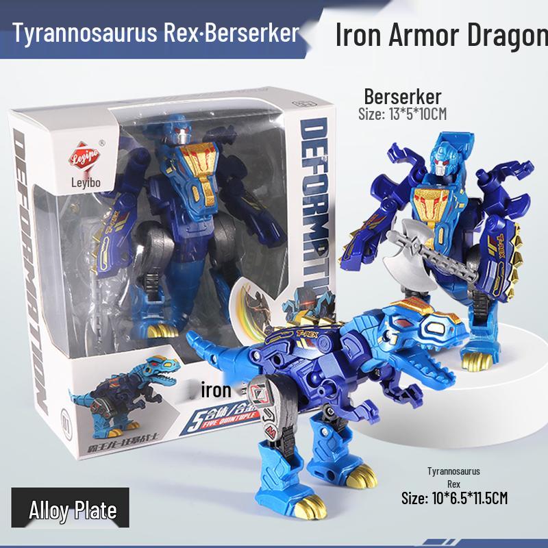 Five-in-One Mecha Alloy Dinosaur Toy: Transforming Robot Tyrannosaurus Rex Grimlock - Perfect Birthday Gift for Boys