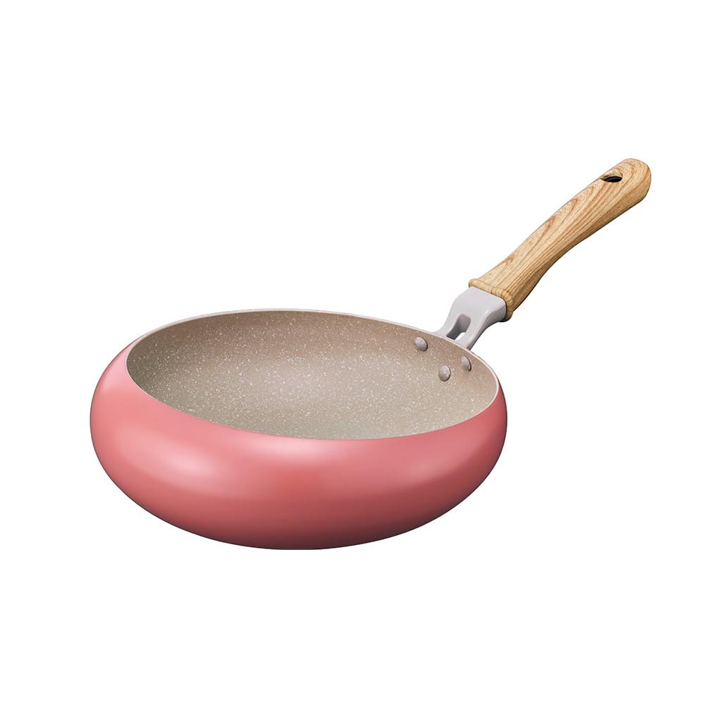 

Doshisha Potetto Frying Induction and Gas Coral Pink Pan, 26cm, Compatible, PFOA-Free, Wok/Vegetable Pot, Large,