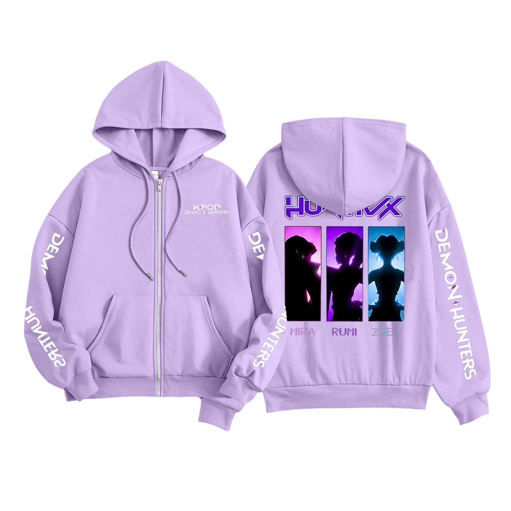 Kids Fashion Women's Lightweight Long Sleeve Zipper Hoodie Printed Hoodie With Pockets