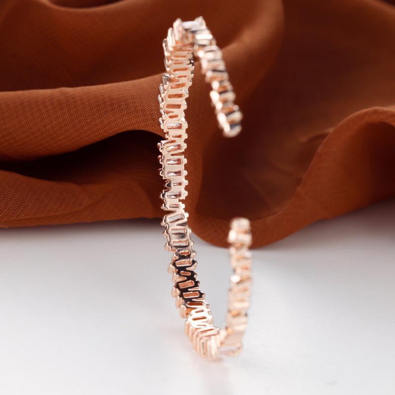 Hot sale shein inlaid zircon diamond full circle dislocation full diamond opening bracelet European and American personality