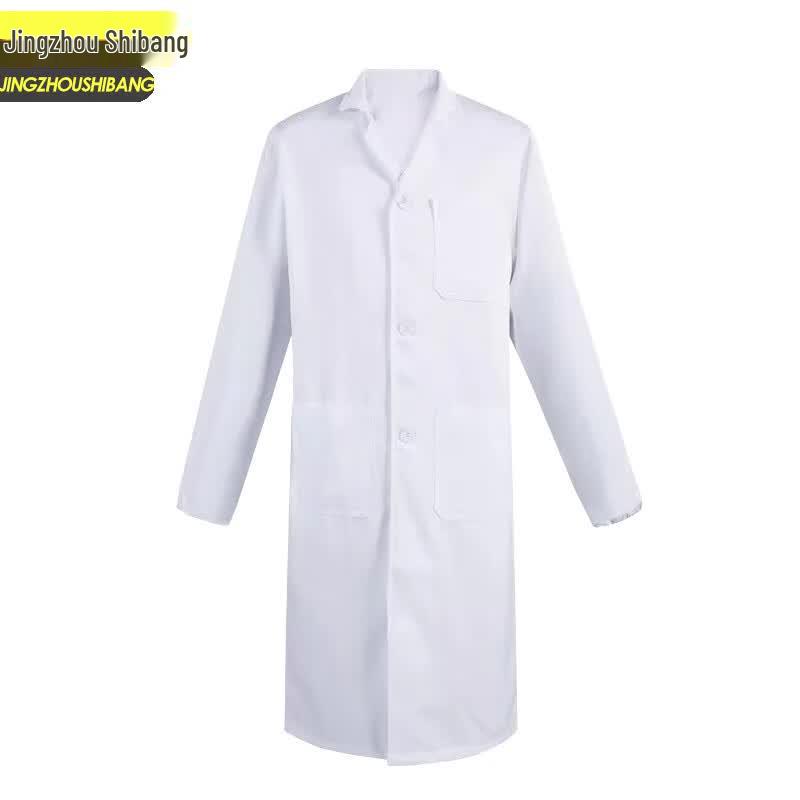 Long-Sleeve Thick White Lab Coat XL