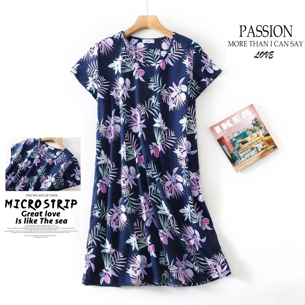 Plus Size Summer Women Nightdress Short Sleeve Cute Cartoon Sleepwear Sweet O Neck Nightgowns Pyjamas Lady's Cotton Sleepdress