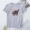 A Frightened Kitten Printed Tshirt Womens Top Short Sleeve Teesfunny Cat Women Clothing FeUnisex Tshirt Summer Graphic T Shirts