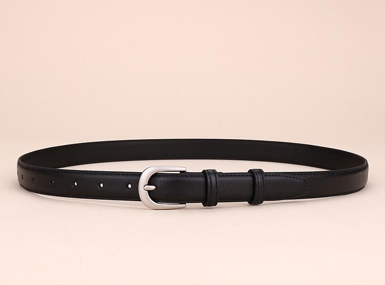 2024 Women's High-End Cowhide Pin Buckle Belt for Business and Formal Wear