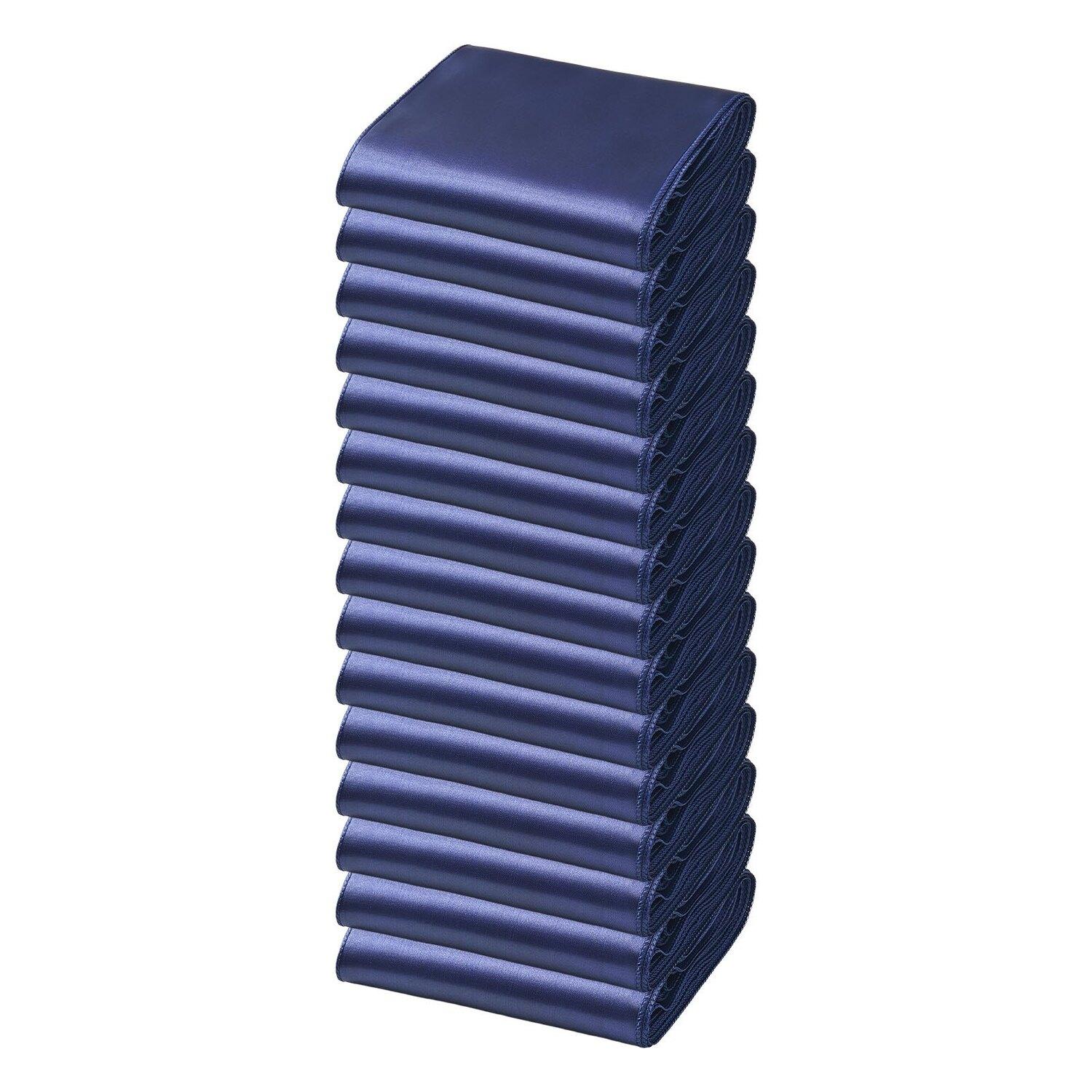 Satin Stuhl Schärpen Schleifen, 50 Stück Stuhl Band Bindungen Rückseite Schärpe, 7 x 108 Zoll, Marineblau Hochzeitsfeier Dekoration, für Hochzeitszeremonie Babyparty