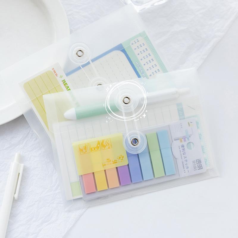 Cartella di file A6 trasparente da 2 pezzi 11 * 15 cm Custodia per sacchetto di immagazzinaggio di dimensioni mini per documenti di appunti impermeabili per ufficio scolastico