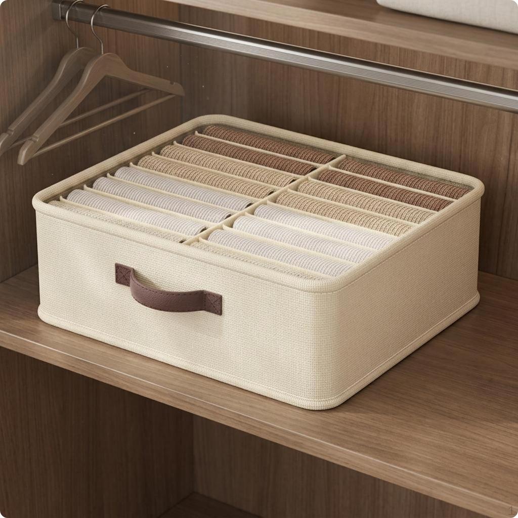 Compartment Storage Box Easy To Sort Wardrobe Clothes Organizer Space Saving Bin