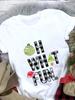 2025 Summer Women Y2K Harajuku 90S Tee Tops Female Funny Christmas Print Clothes Trend Short Sleeves Clothes White Tshirt