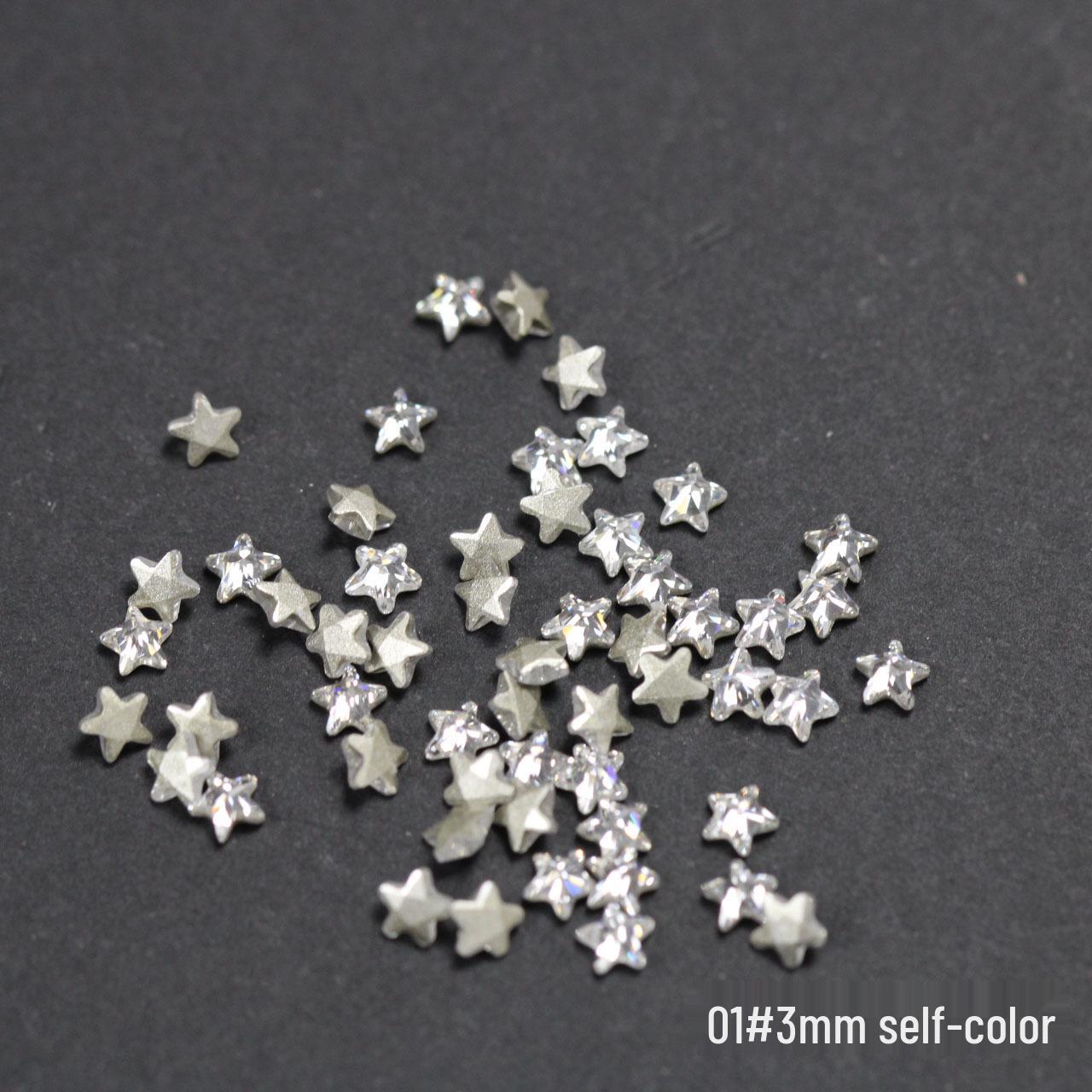 3 мм Блестящие Циркониевые Звездочки для Дизайна Ногтей - Рождественские Стразы для DIY Накладных Ногтей