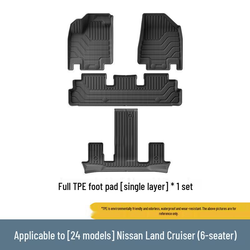 Custom All-TPE Floor, Trunk, and Seat Back Mats for 24 Nissan Land Cruiser Models